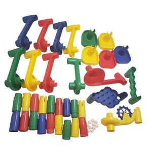 Vintage Discovery Toys Marble Works Lot 35pcs w Marbles Maze Run Builder Set